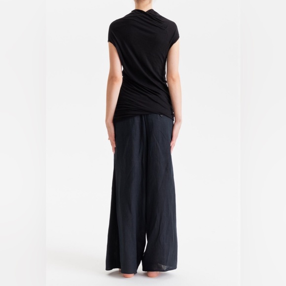 NWOT • Extravagant Drop Crotch Black Linen Pants Size S - Picture 3 of 12